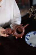 《裙舞》宜興紫砂壺工藝美術師純手工創新壺泡茶壺底槽青茶具