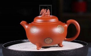 《獅韻》紫砂壺全手工茶壺老師小紅泥，絞泥（段泥、紫泥、綠泥等）壺