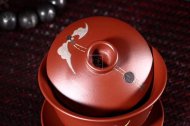 《福在眼前蓋碗小杯套裝》宜興紫砂茶壺紫砂泡茶壺朱泥手工工藝美術員泡茶壺