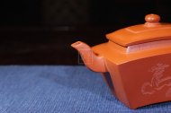 《四方志遠》宜興紫砂壺高級工藝美術師手工中品茶壺精品黃龍山本朱泥
