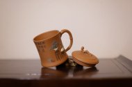 《繁花似景竹節(jié)蓋杯》經(jīng)典紫砂壺宜興全手工泡茶壺茶具降坡泥