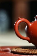 《山水笑櫻（泥繪）》宜興紫砂壺工藝美術(shù)師茶具頂級(jí)大紅袍笑櫻