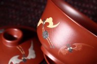 《福在眼前蓋碗小杯套裝》宜興紫砂茶壺紫砂泡茶壺朱泥手工工藝美術員泡茶壺