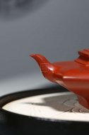 《六方虛扁》宜興紫砂壺大紅袍工藝美術師手工虛扁茶壺茶具