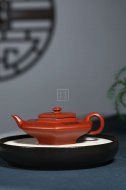 《六方虛扁》宜興紫砂壺大紅袍工藝美術師手工虛扁茶壺茶具